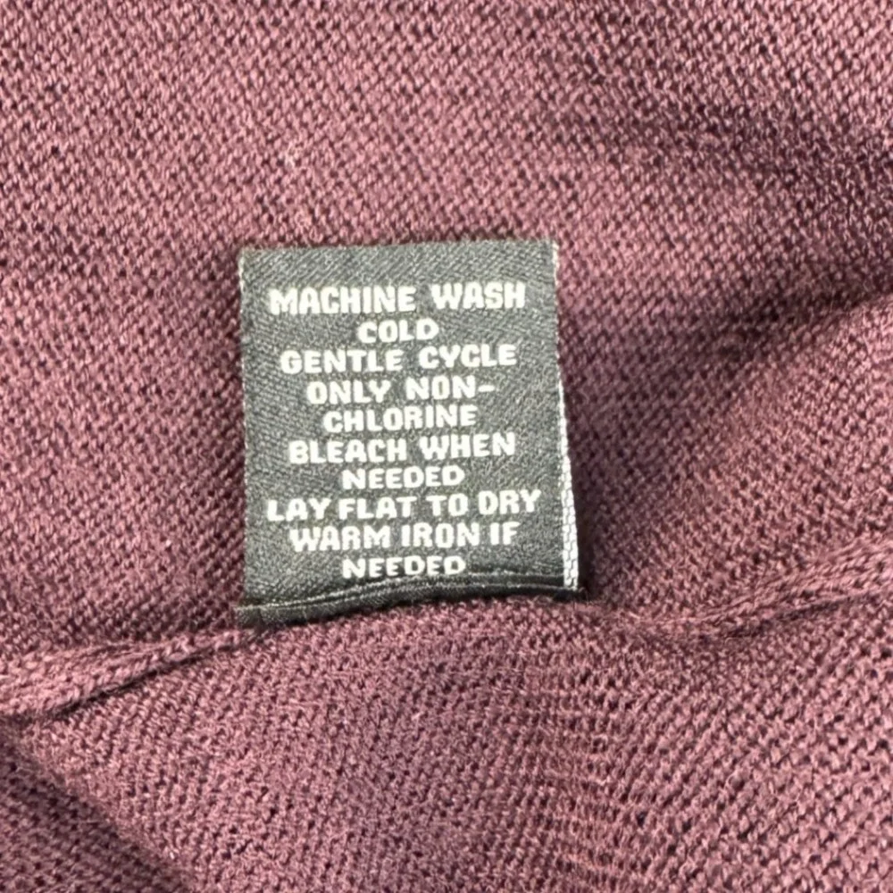 Magaschoni Sweater Mens Large Tall L/T Burgundy 100% Wool V-Neck Fine Knit